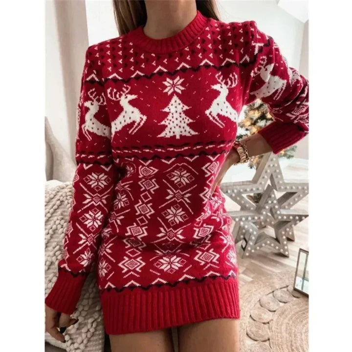 Kuscheliges Damen Winter Weihnachtskleid