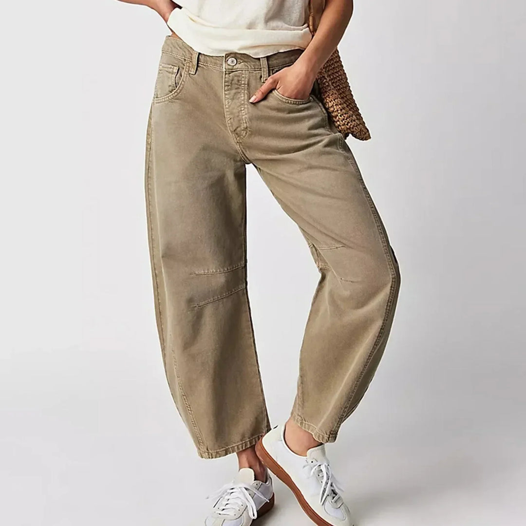 Komfort-Jeans Mit Weitem Bein