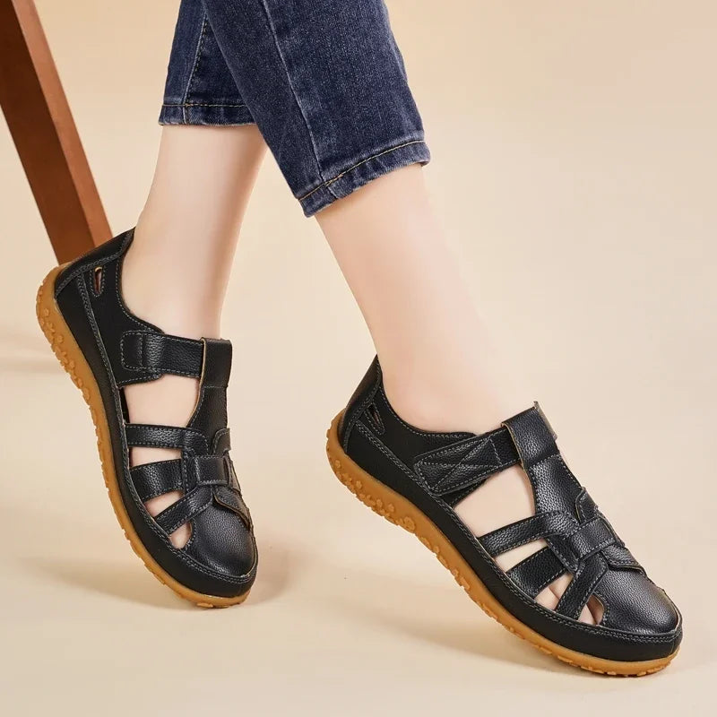 Bequeme flache Sandalen mit Riemchen für Damen