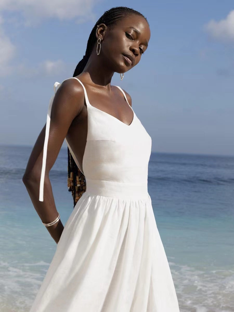 Aliams | Atmungsaktives Sommerkleid Aus Leinen für Damen