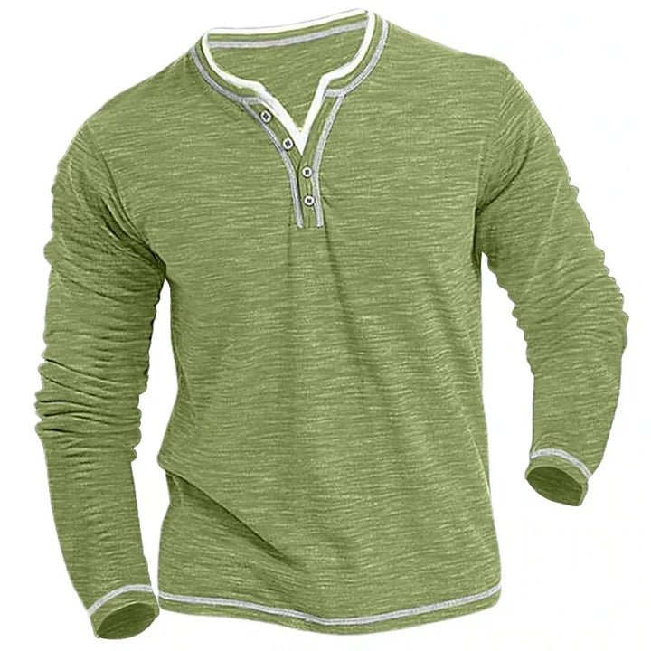 Herren Langarmshirt Mit V-Ausschnitt