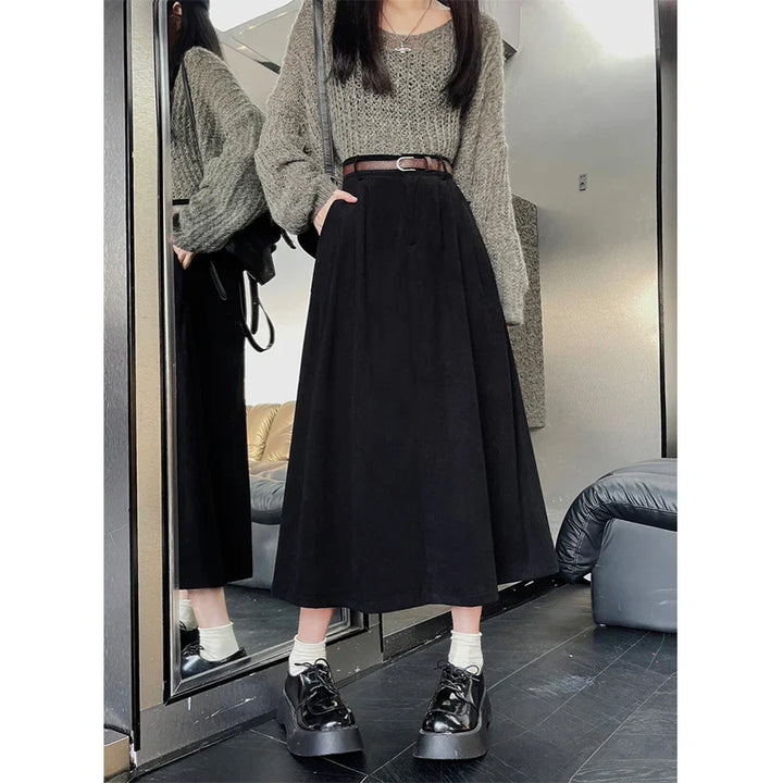 Vintage Corduroy Midi-Rock