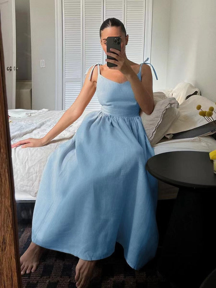 Aliams | Atmungsaktives Sommerkleid Aus Leinen für Damen