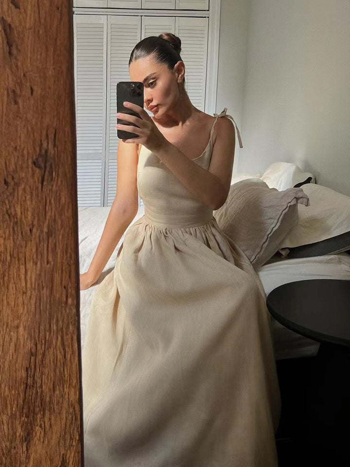 Aliams | Atmungsaktives Sommerkleid Aus Leinen für Damen