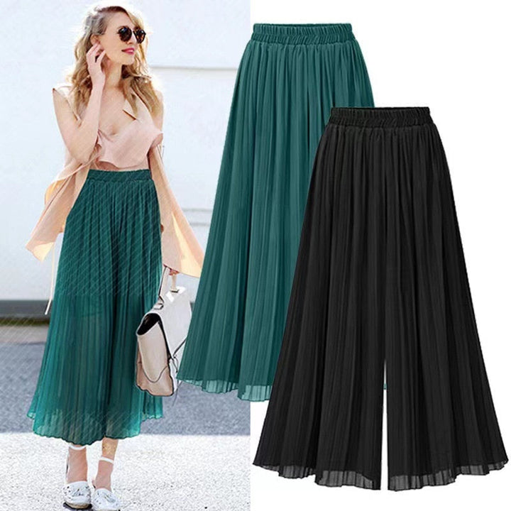 Aliams | Damenhose mit Weitem Bein und Mesh Detail