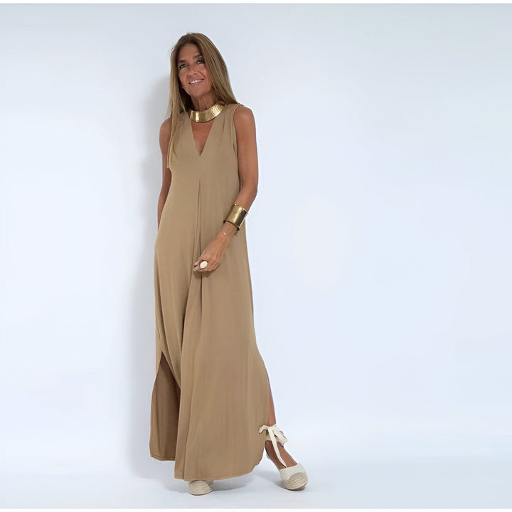 Elegantes Langes Kleid + GRATIS Passende Strickjacke