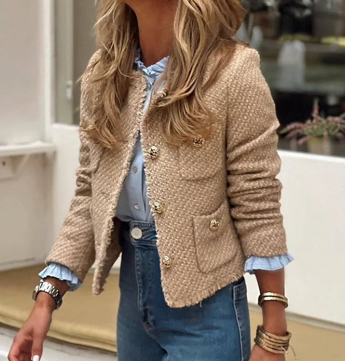 Tweed Jacke Modern geschnittene Damenjacke