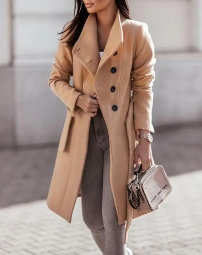 Eleganter Damen-Trenchcoat Für Stilvolle Auftritte