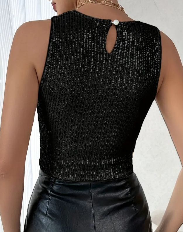 Aliams | Funkelnde Pailletten Top für Einen Glamourösen Look