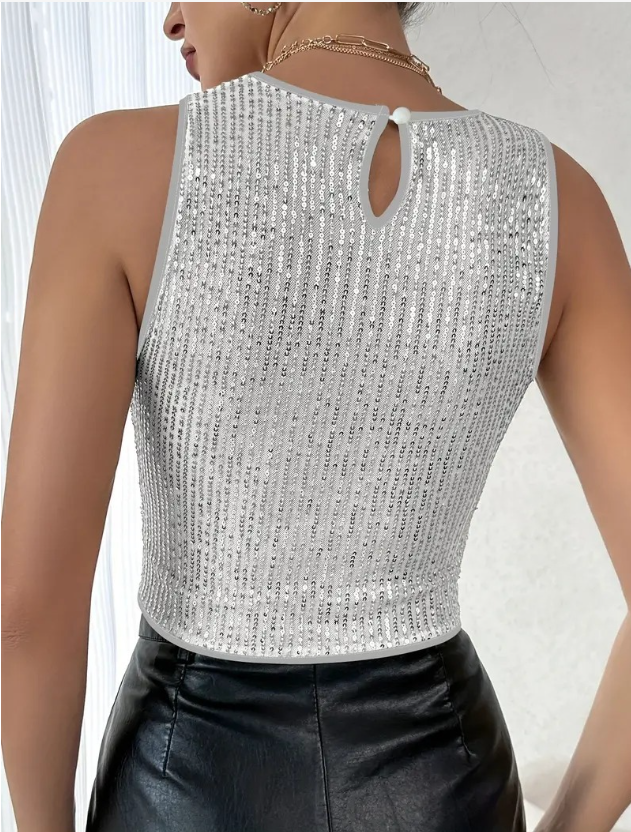 Aliams | Funkelnde Pailletten Top für Einen Glamourösen Look