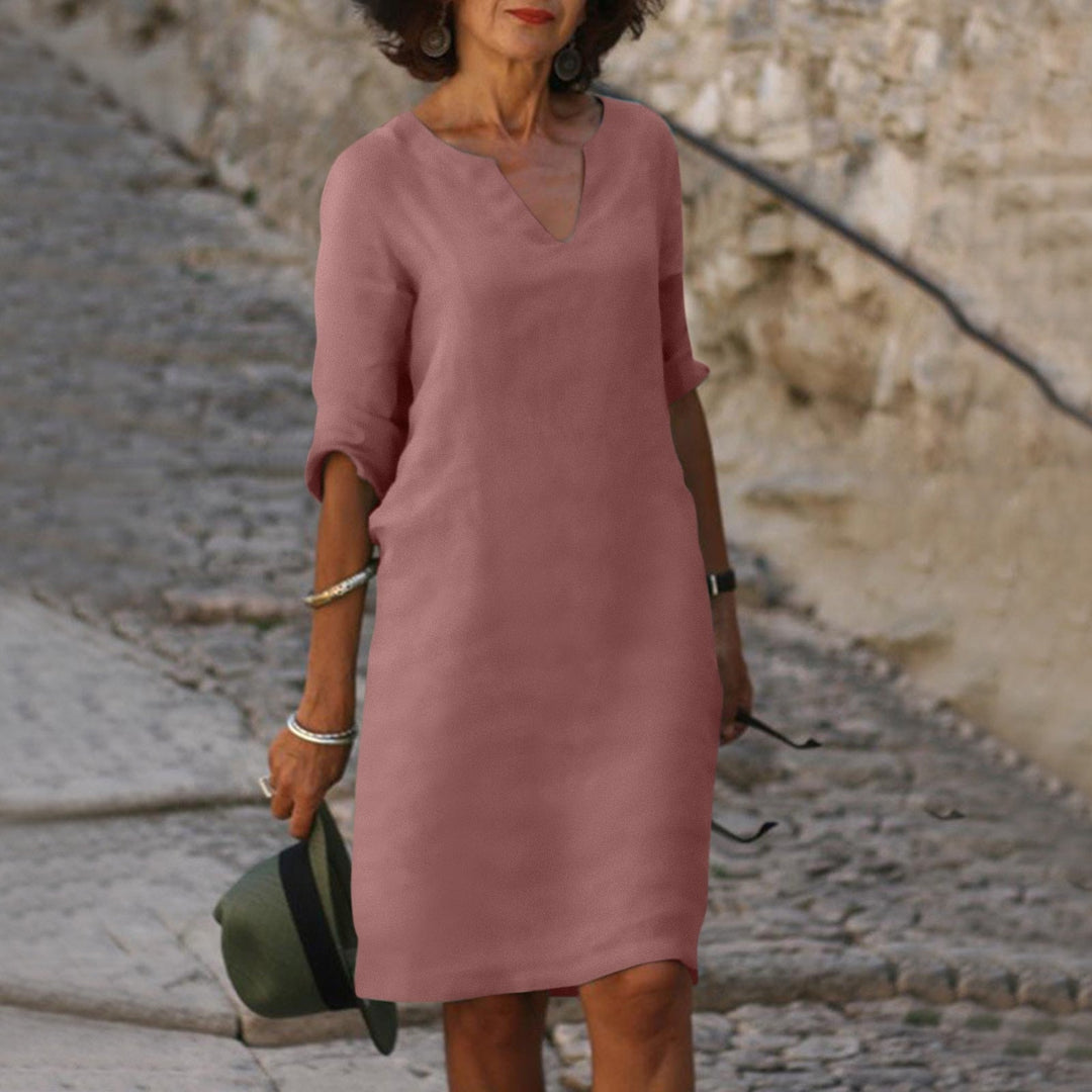 Aliams | Elegantes Sommerkleid mit V-Ausschnitt