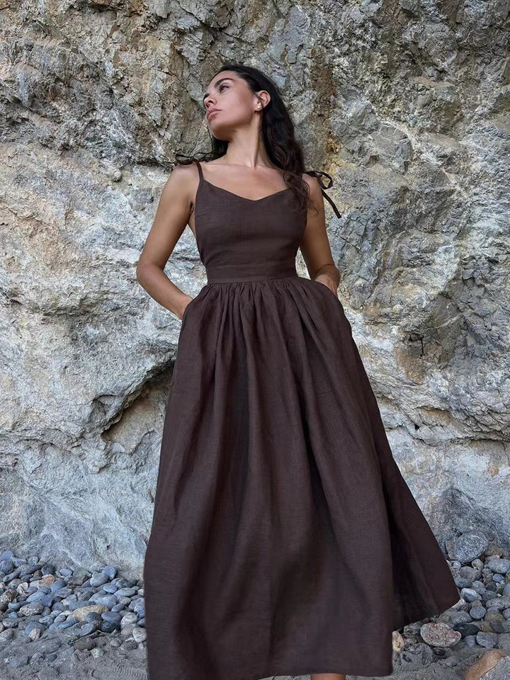 Aliams | Atmungsaktives Sommerkleid Aus Leinen für Damen