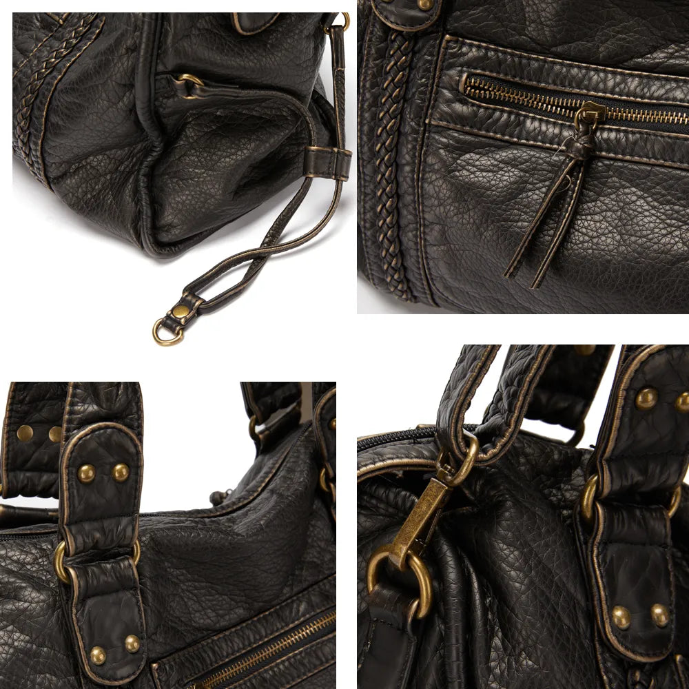 Schwarze Handtasche für die Schule