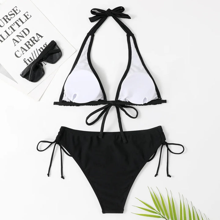 Aliams | Eleganter Triangel-Bikini in Schwarz