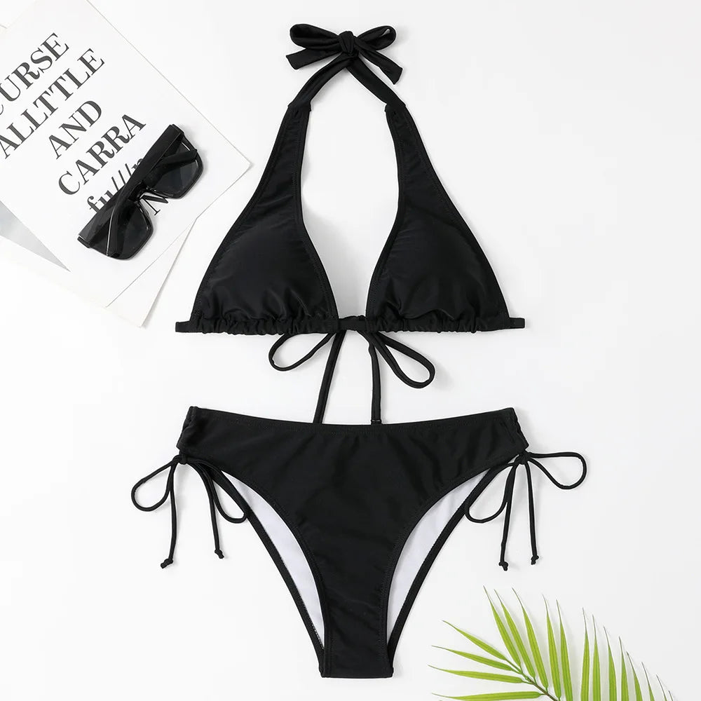 Aliams | Eleganter Triangel-Bikini in Schwarz