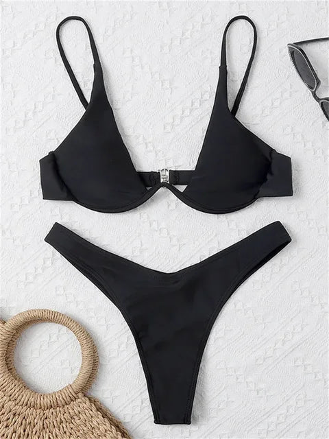 Aliams | Bügel-Bikini-Set: Push-Up-Bh und Tanga-Bademode für Damen