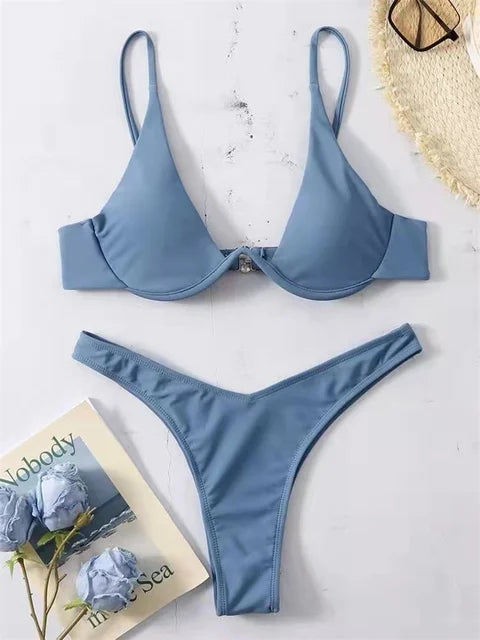 Aliams | Bügel-Bikini-Set: Push-Up-Bh und Tanga-Bademode für Damen
