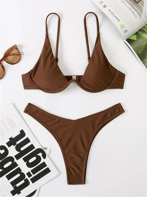 Aliams | Bügel-Bikini-Set: Push-Up-Bh und Tanga-Bademode für Damen