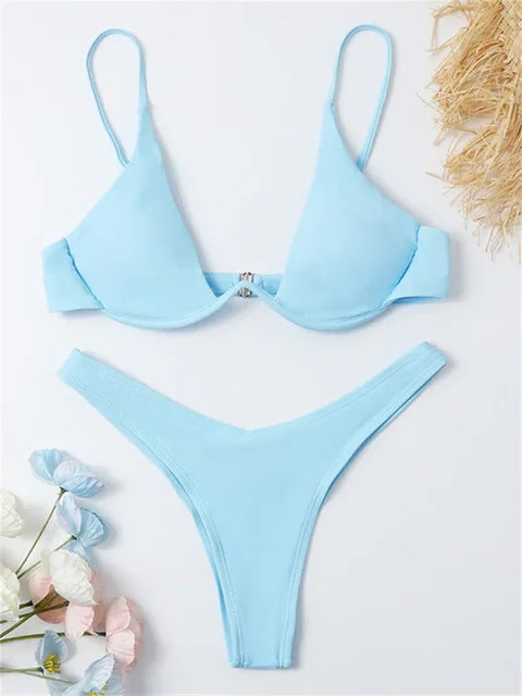 Aliams | Bügel-Bikini-Set: Push-Up-Bh und Tanga-Bademode für Damen