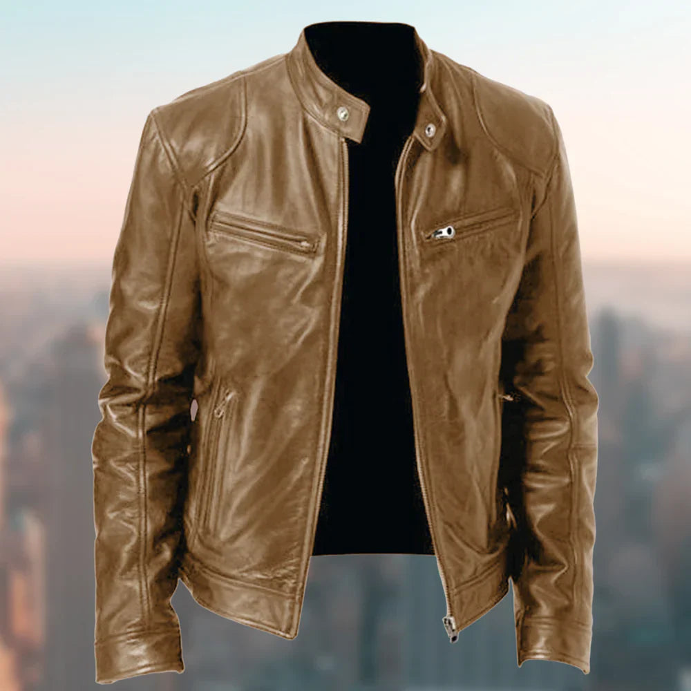Herren Lederjacke Mit Markantem Design