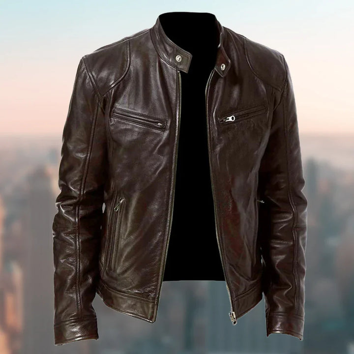 Herren Lederjacke Mit Markantem Design