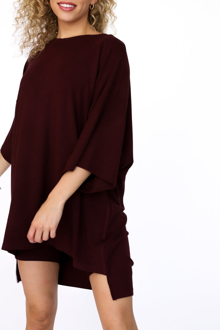 Aliams | Damen Lounge Satz mit Oversize T-Shirt und Biker Shorts