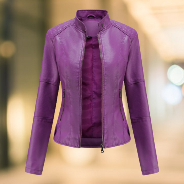 Aliams | Elegante und Schicke Lederjacke mit Stehkragen