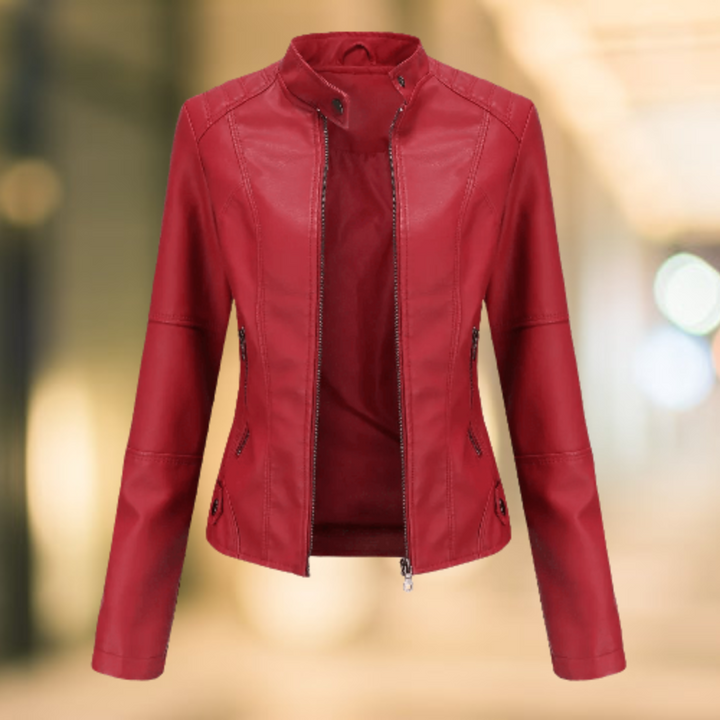 Aliams | Elegante und Schicke Lederjacke mit Stehkragen