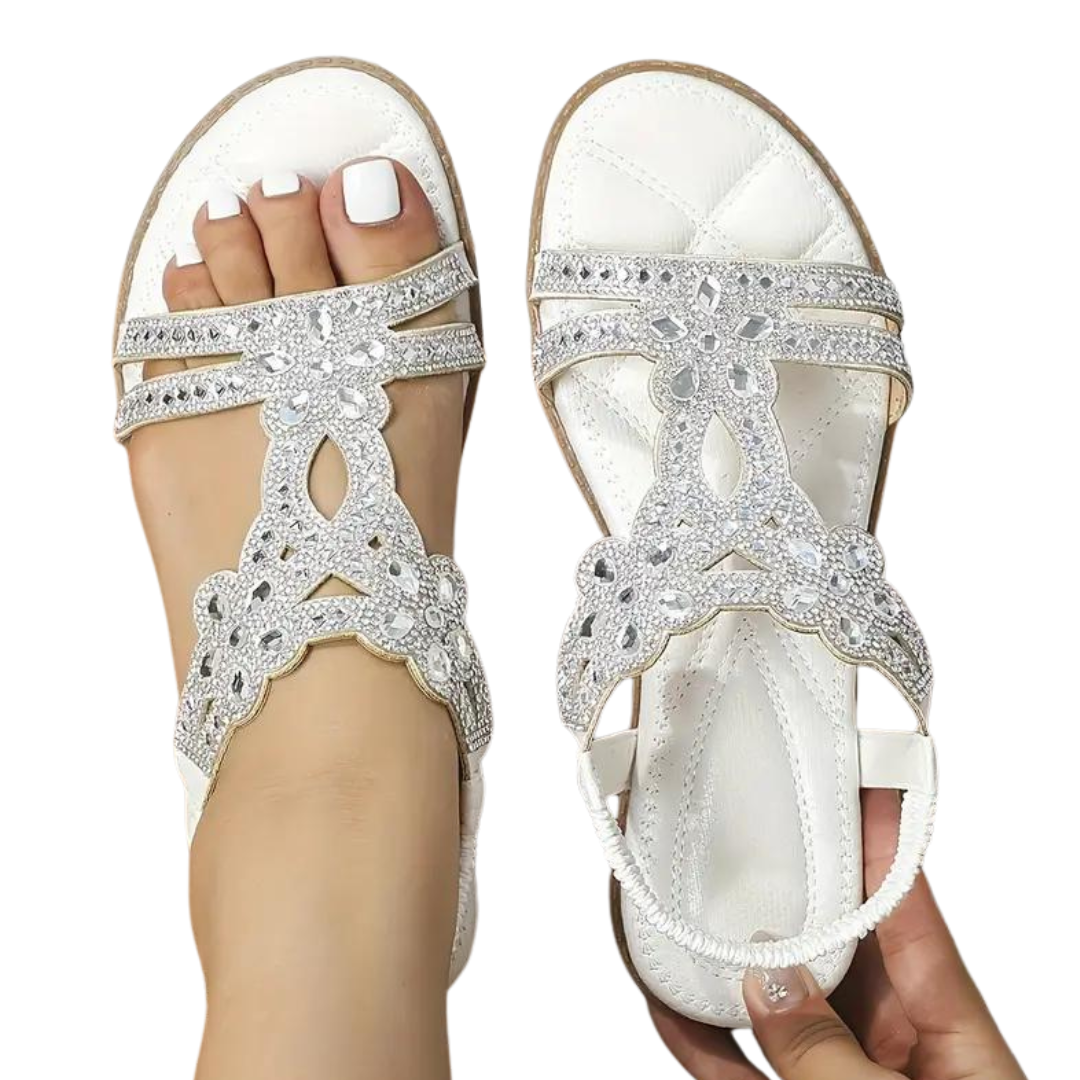 Aliams | Flache Sandalen Schick Elastischer Knöchelriemen