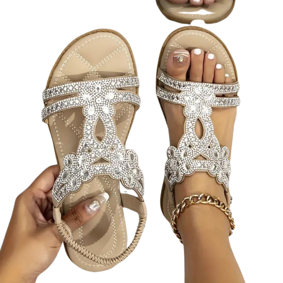 Aliams | Flache Sandalen Schick Elastischer Knöchelriemen