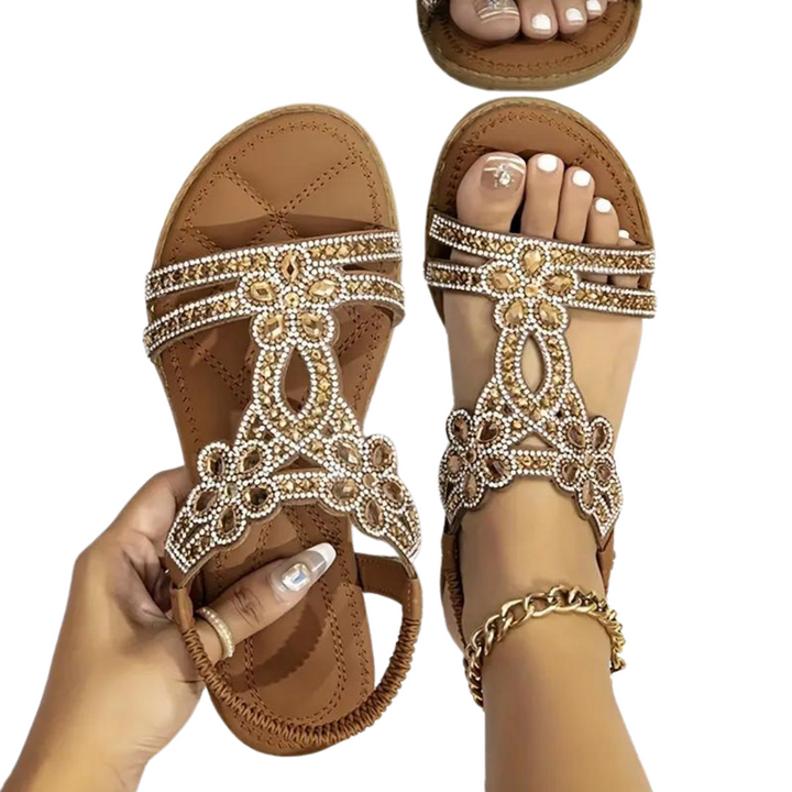 Aliams | Flache Sandalen Schick Elastischer Knöchelriemen