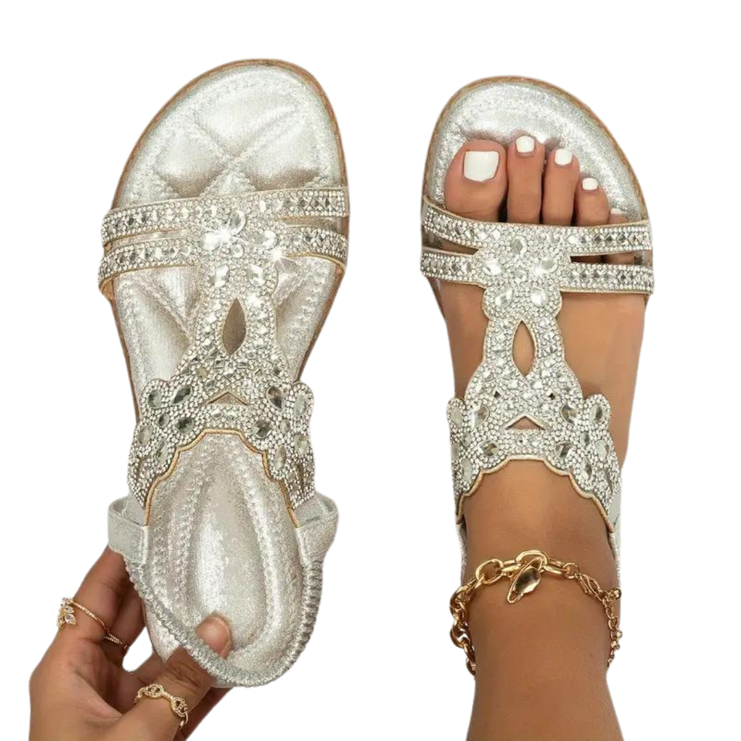 Aliams | Flache Sandalen Schick Elastischer Knöchelriemen