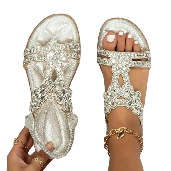 Aliams | Flache Sandalen Schick Elastischer Knöchelriemen