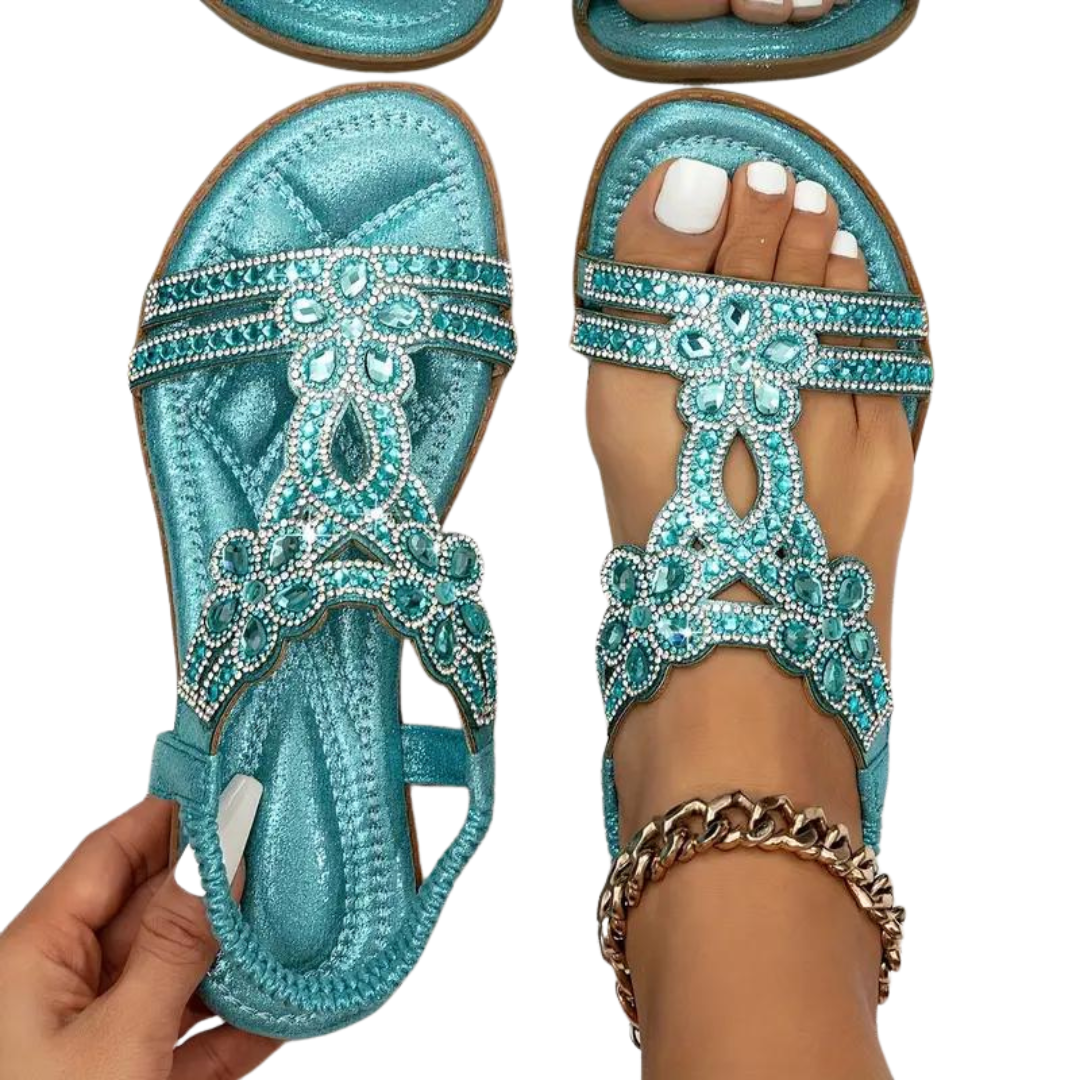 Aliams | Flache Sandalen Schick Elastischer Knöchelriemen