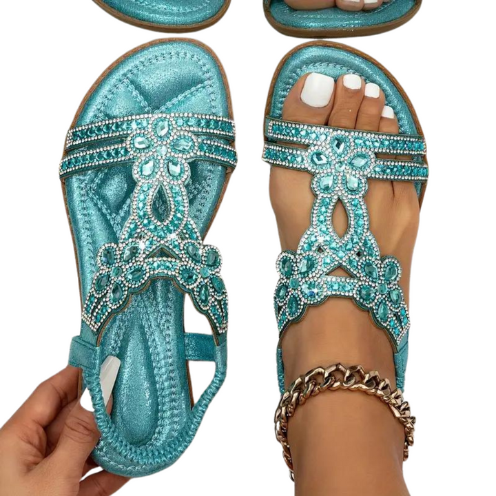 Aliams | Flache Sandalen Schick Elastischer Knöchelriemen