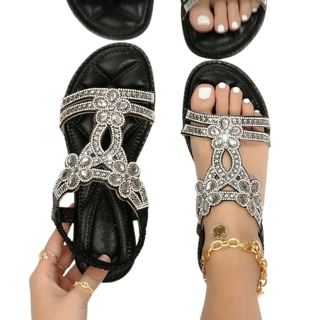 Aliams | Flache Sandalen Schick Elastischer Knöchelriemen