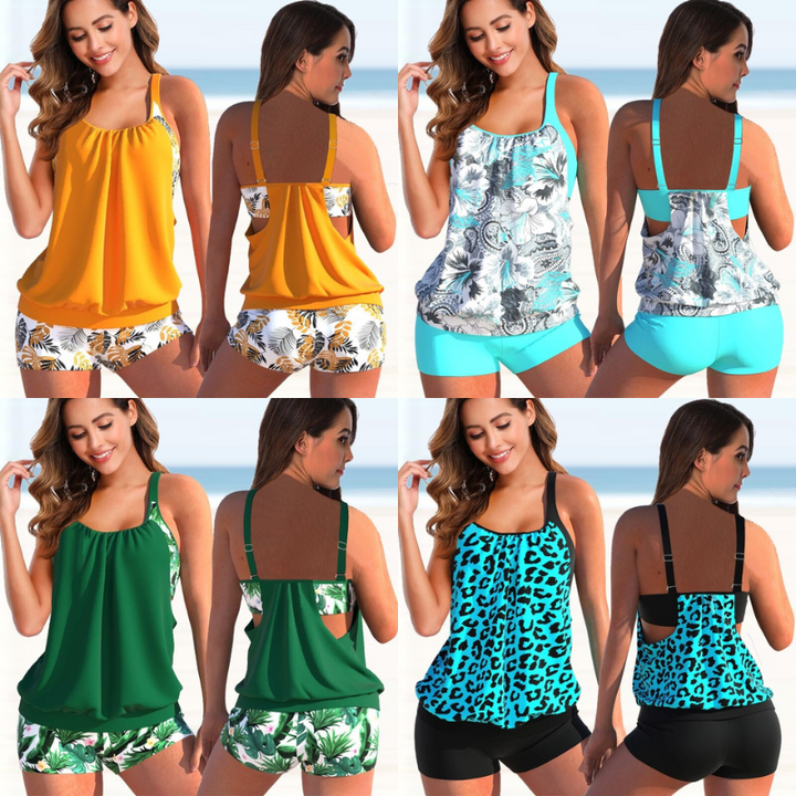 Aliams | Tankini-Set Sommerliches Zweifarbiges Tankini-Set