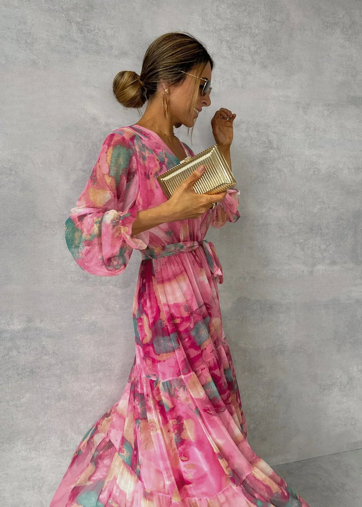 Damen Sommerkleid langarm locker für Alltag & Urlaub