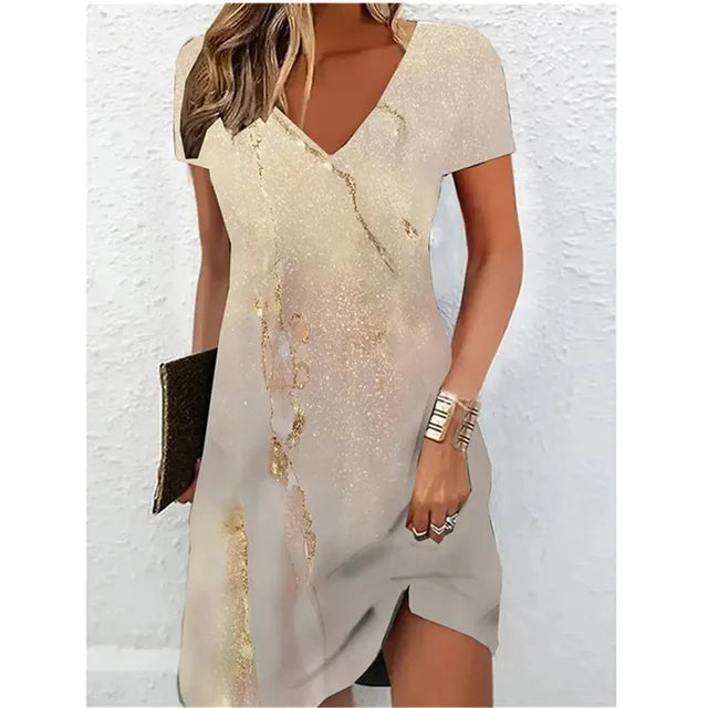 Aliams | Beige Glitzer Cocktailkleid