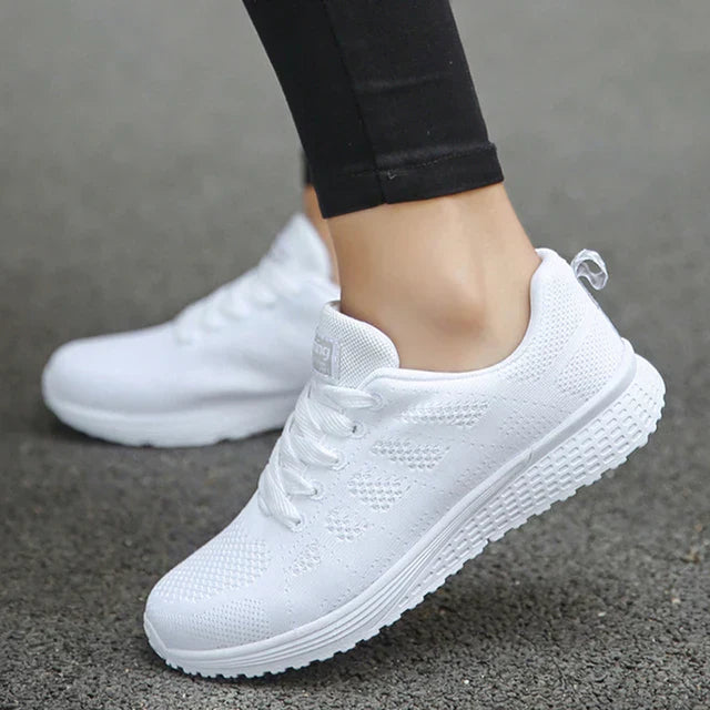 Aliams | Damers Andningsbara Mesh Tyg Snörade Sneakers