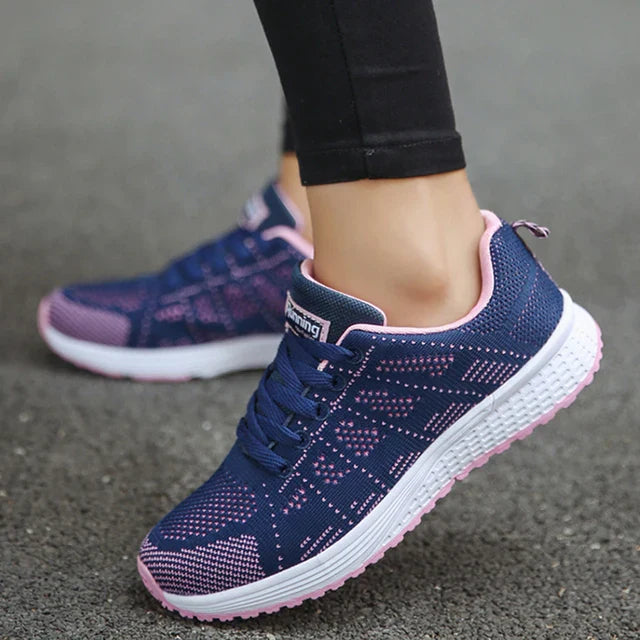Aliams | Damers Andningsbara Mesh Tyg Snörade Sneakers