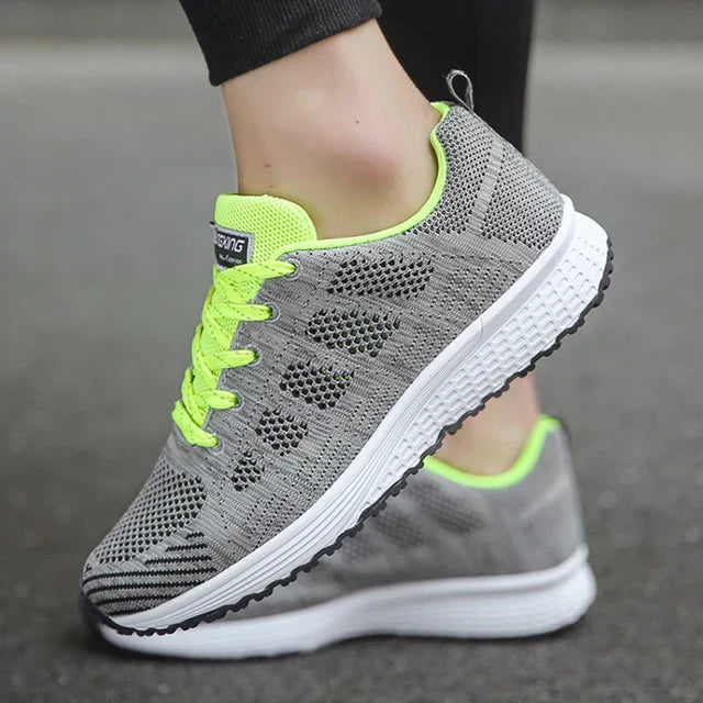 Aliams | Damers Andningsbara Mesh Tyg Snörade Sneakers