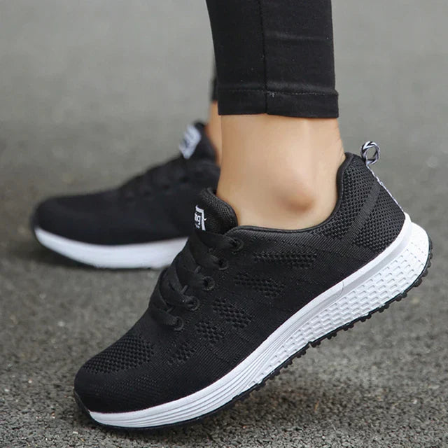 Aliams | Damers Andningsbara Mesh Tyg Snörade Sneakers