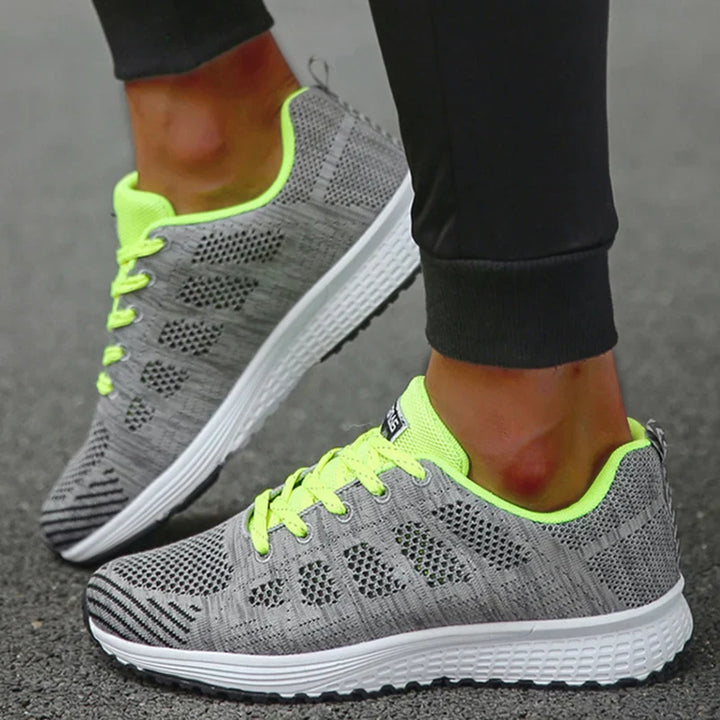 Aliams | Damers Andningsbara Mesh Tyg Snörade Sneakers