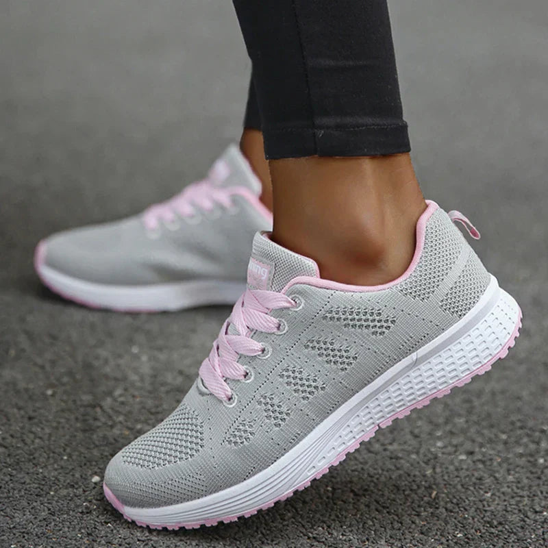 Aliams | Damers Andningsbara Mesh Tyg Snörade Sneakers