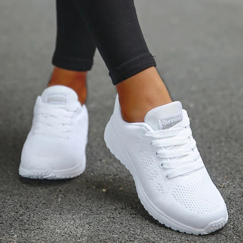 Aliams | Damers Andningsbara Mesh Tyg Snörade Sneakers