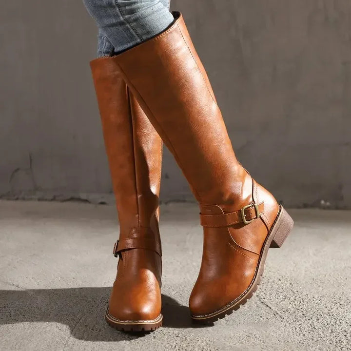 Elegante Lederstiefel Für Damen Im Trend
