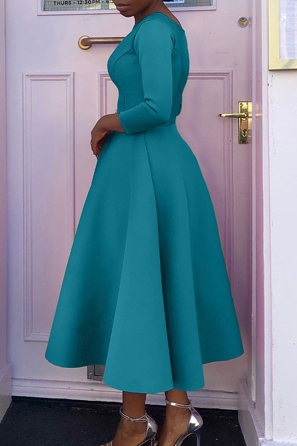 Aliams | 3/4-Ärmel Swing-Kleid