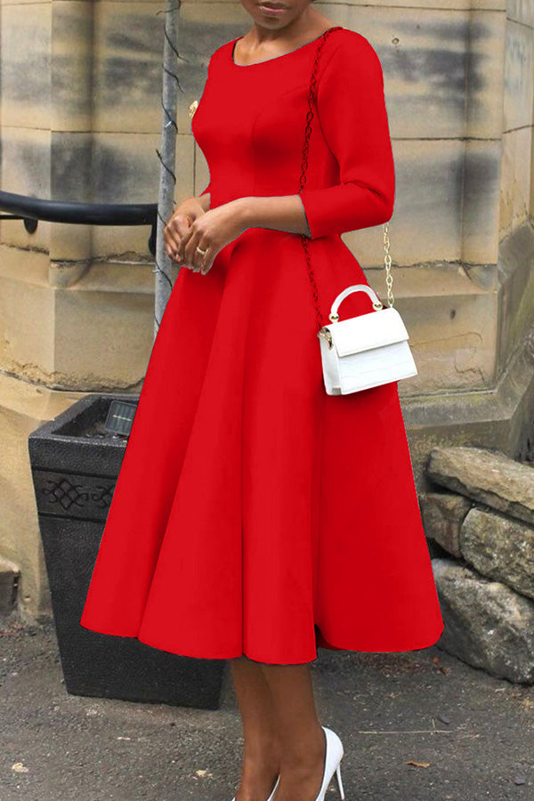 Aliams | 3/4-Ärmel Swing-Kleid