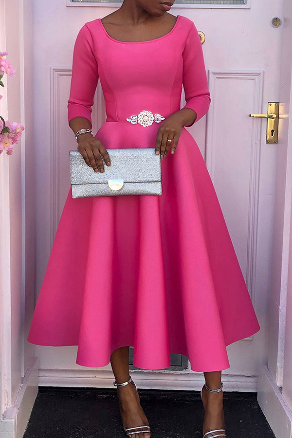 Aliams | 3/4-Ärmel Swing-Kleid